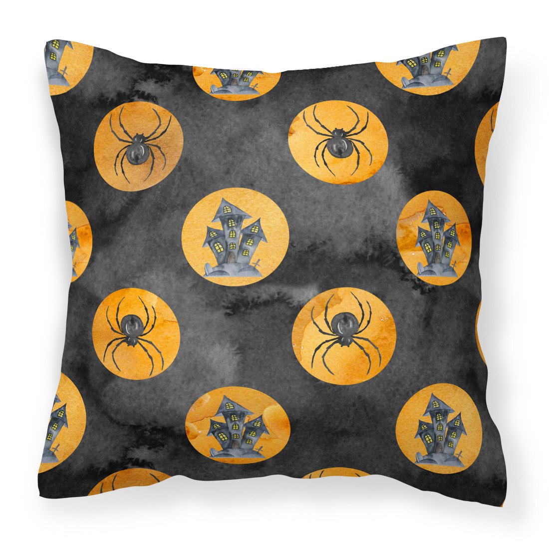 Watecolor Halloween Circles Fabric Decorative Pillow BB7529PW1818 by Caroline&#39;s Treasures