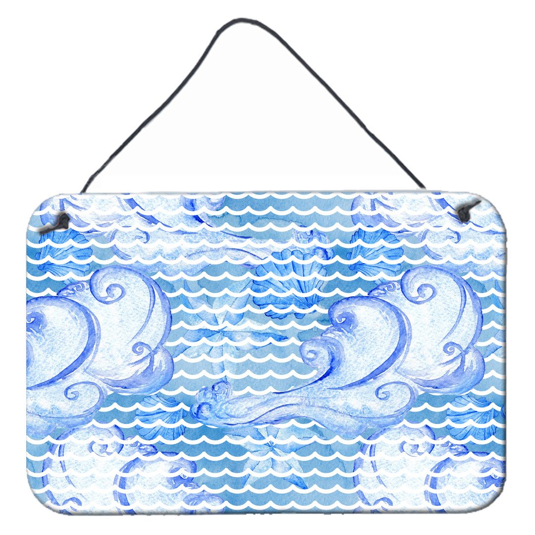 Beach Watercolor Abstract Waves Wall or Door Hanging Prints BB7530DS812 by Caroline's Treasures