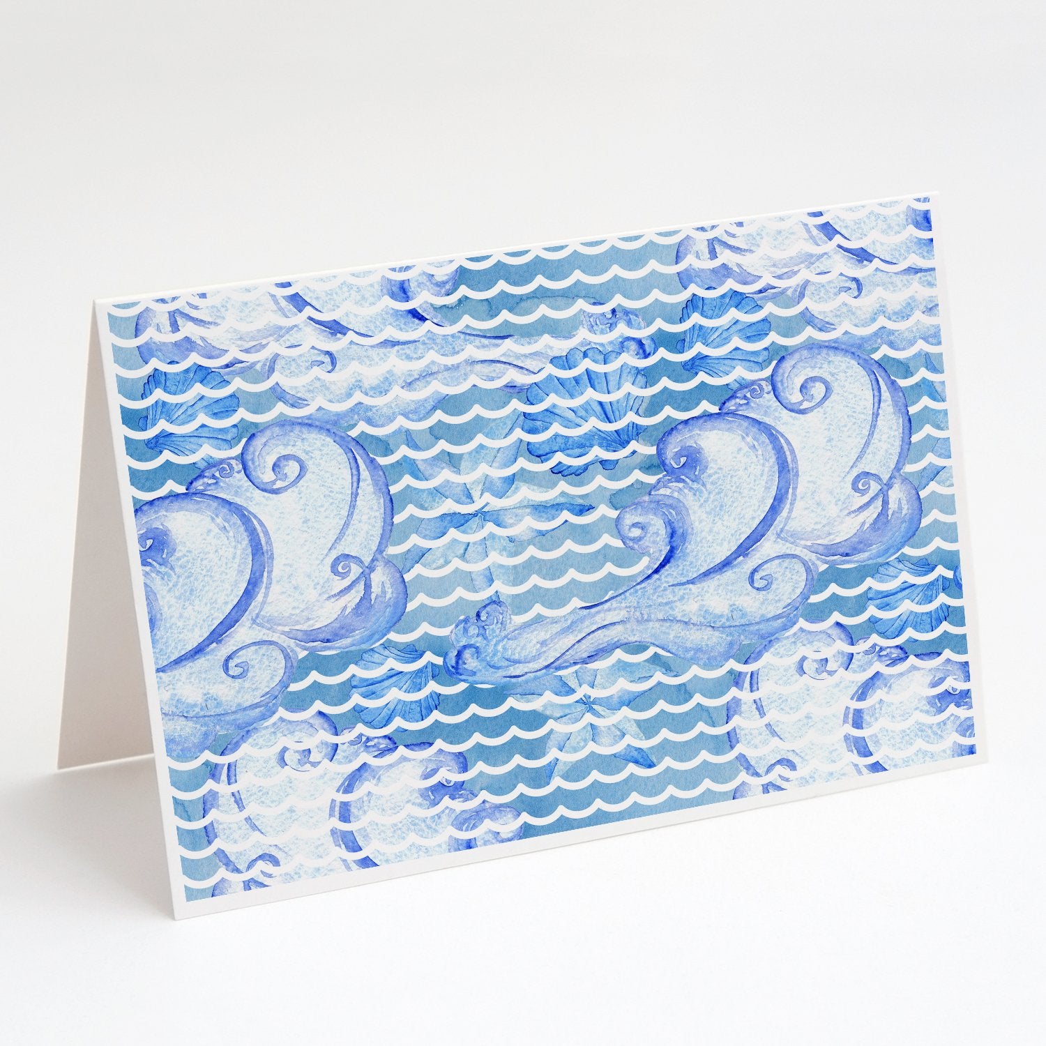 Buy this Beach Watercolor Abstract Waves Greeting Cards and Envelopes Pack of 8
