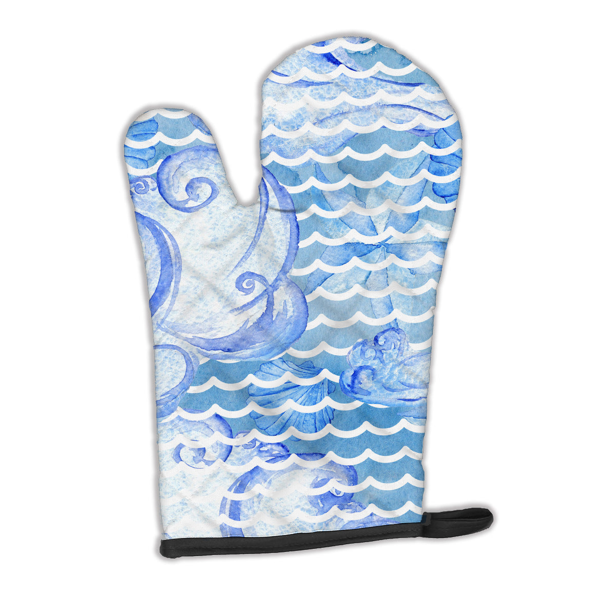 Beach Watercolor Abstract Waves Oven Mitt BB7530OVMT  the-store.com.