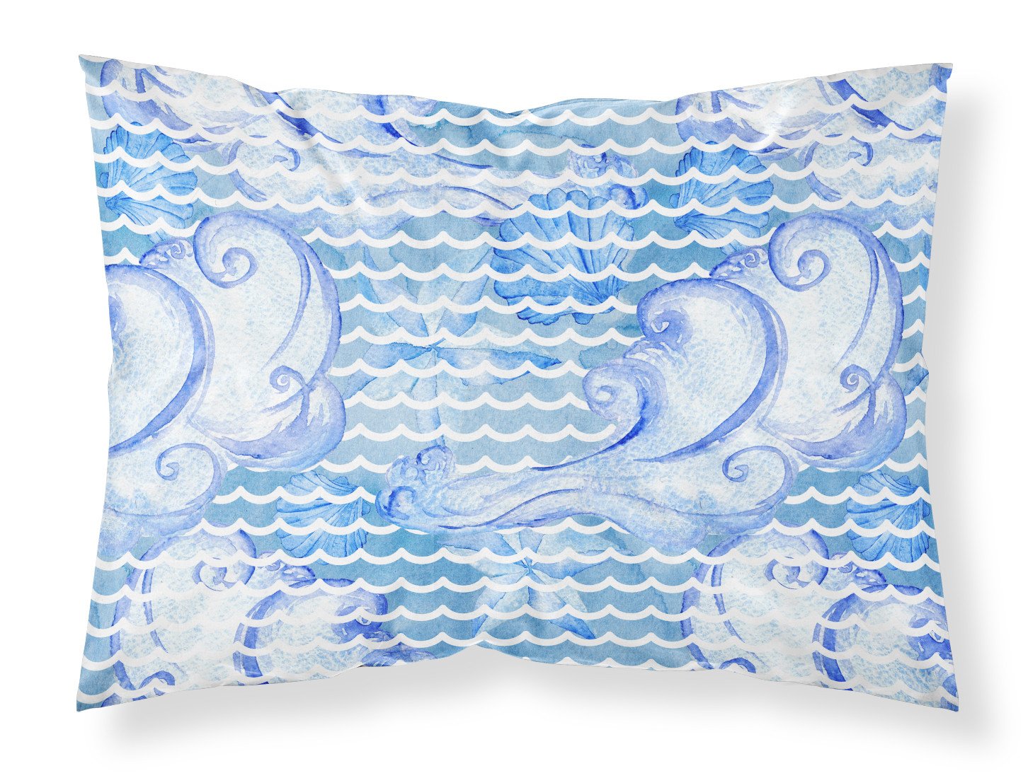 Beach Watercolor Abstract Waves Fabric Standard Pillowcase BB7530PILLOWCASE by Caroline's Treasures
