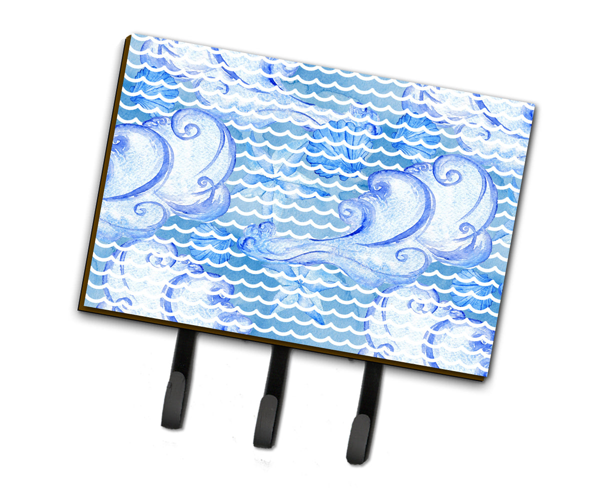 Beach Watercolor Abstract Waves Leash or Key Holder BB7530TH68