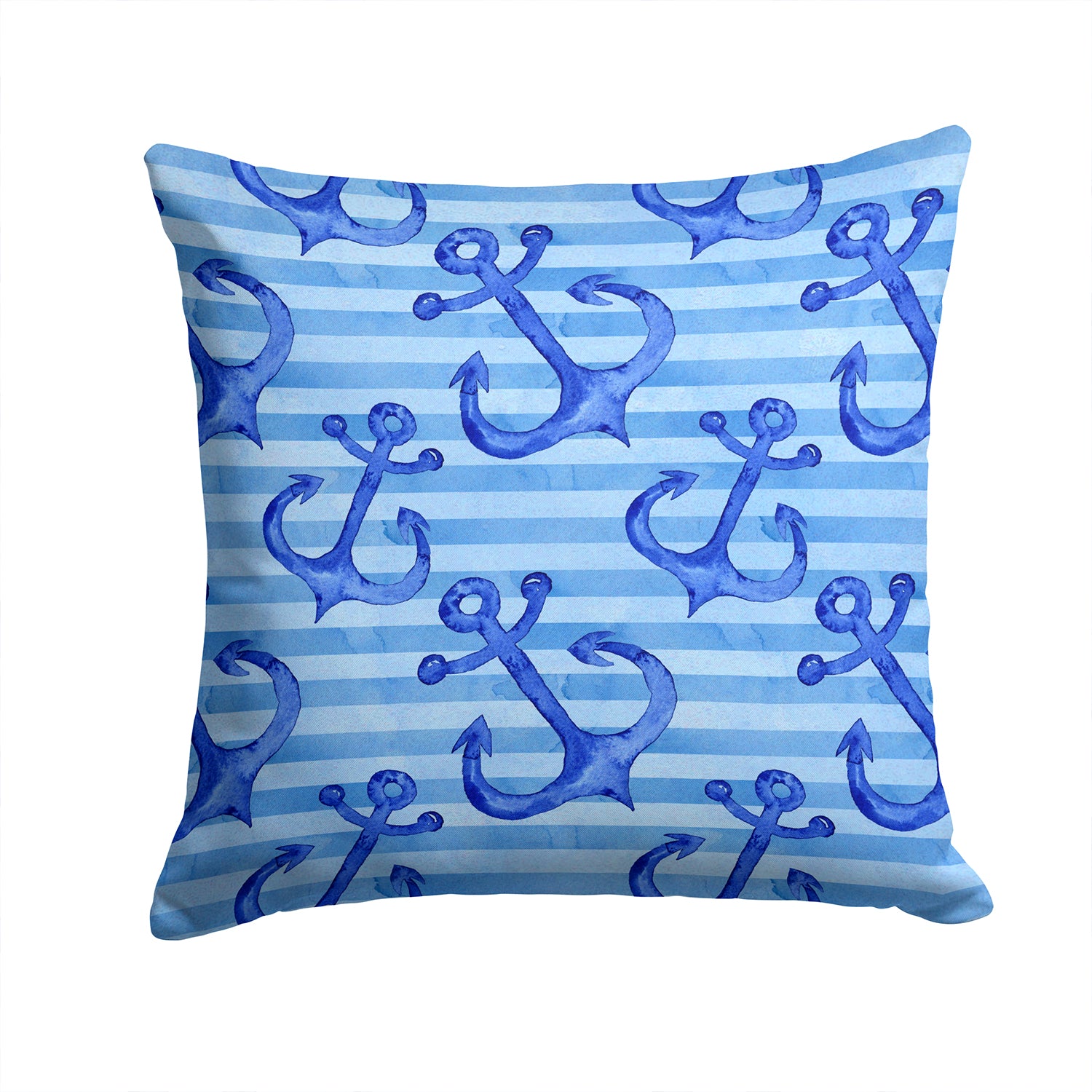Beach Watercolor Anchors Fabric Decorative Pillow BB7533PW1414 - the-store.com
