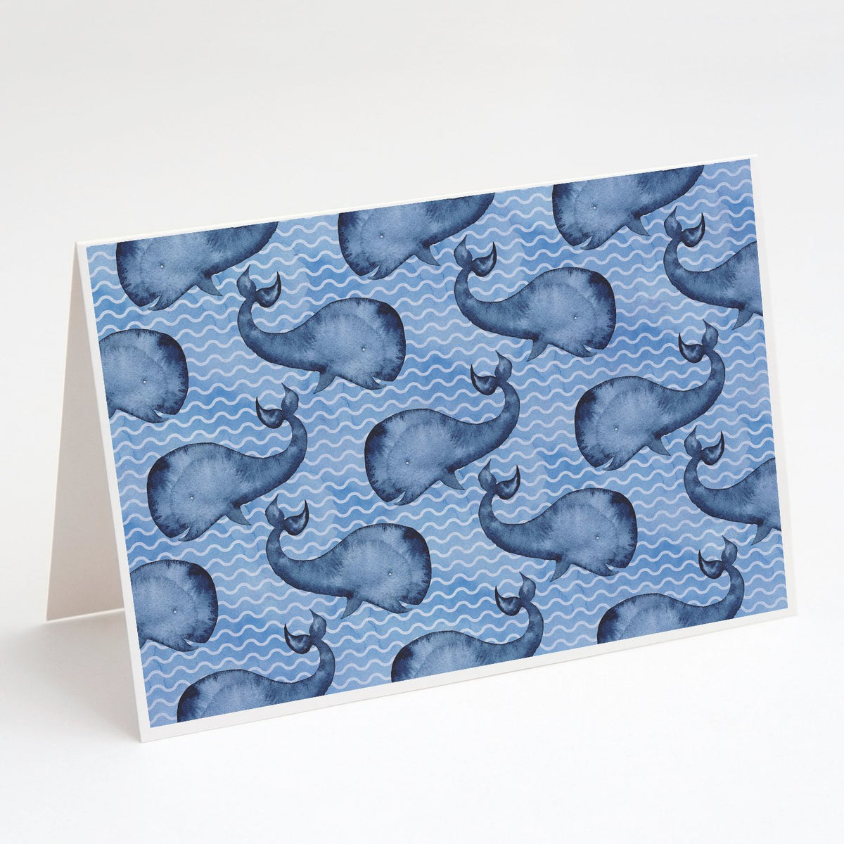Buy this Beach Watercolor Whales Greeting Cards and Envelopes Pack of 8