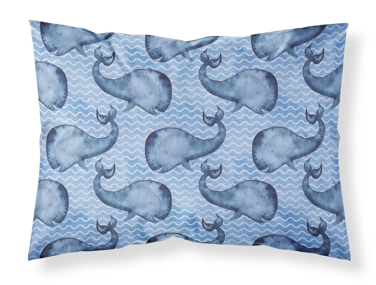Beach Watercolor Whales Fabric Standard Pillowcase BB7535PILLOWCASE by Caroline&#39;s Treasures