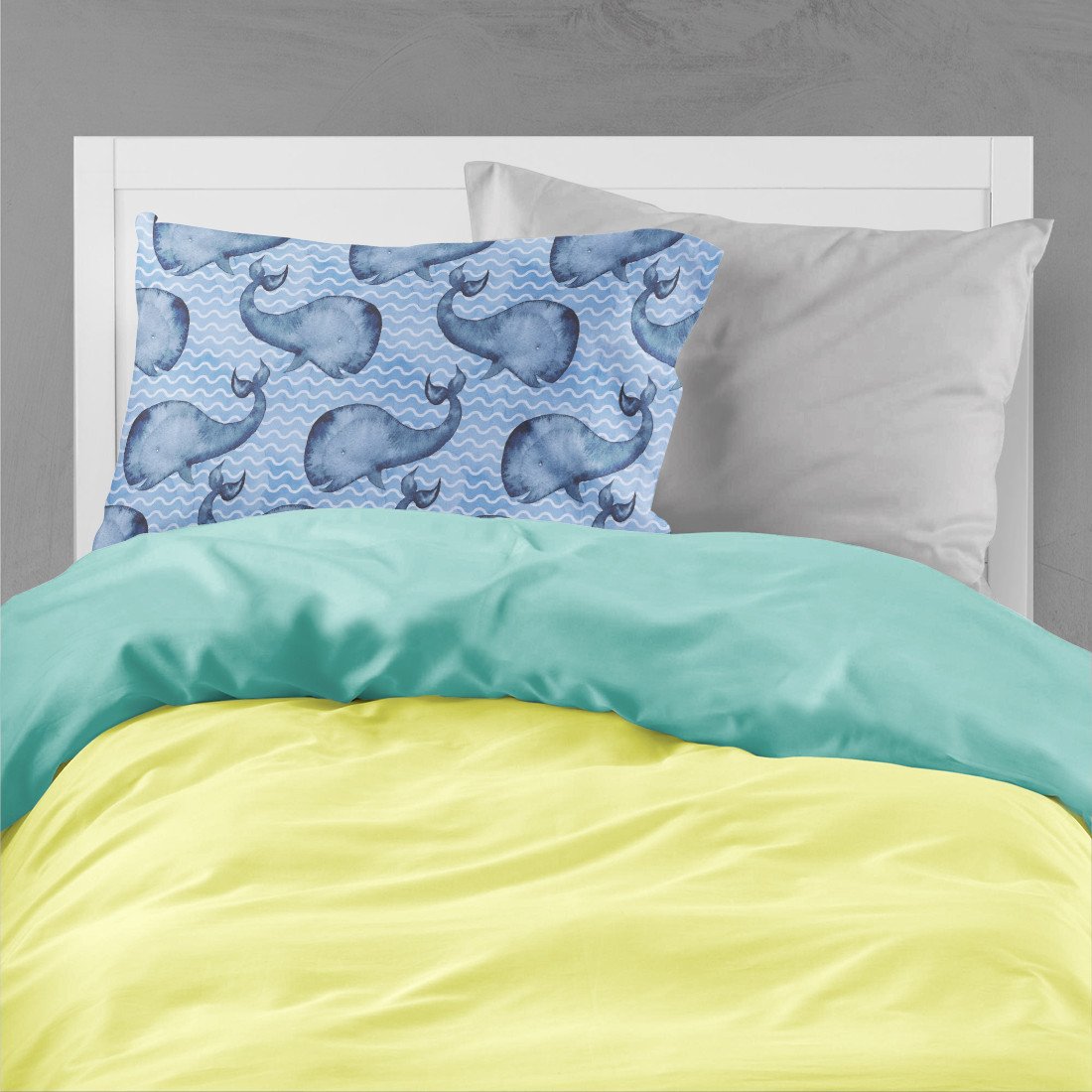 Beach Watercolor Whales Fabric Standard Pillowcase BB7535PILLOWCASE by Caroline's Treasures