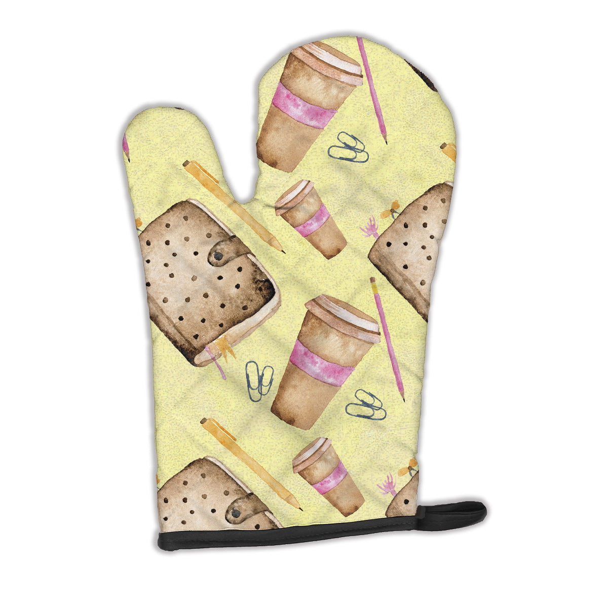 Watercolor Coffee and Journal Oven Mitt BB7537OVMT  the-store.com.