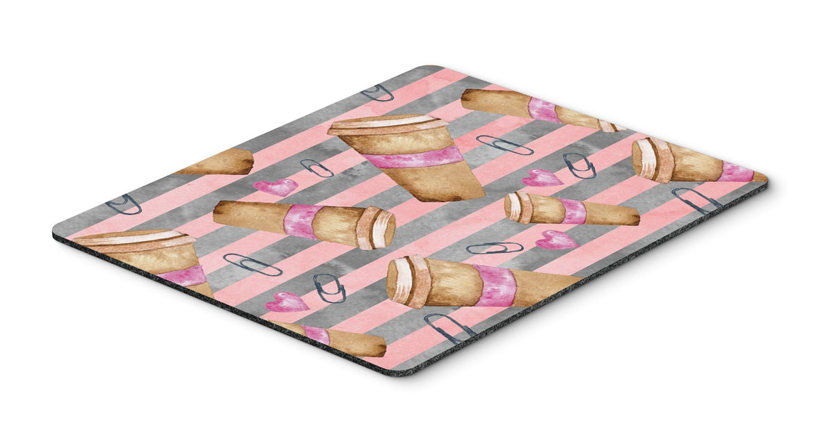 Watercolor Coffee and Paper Clips Mouse Pad, Hot Pad or Trivet BB7538MP by Caroline&#39;s Treasures