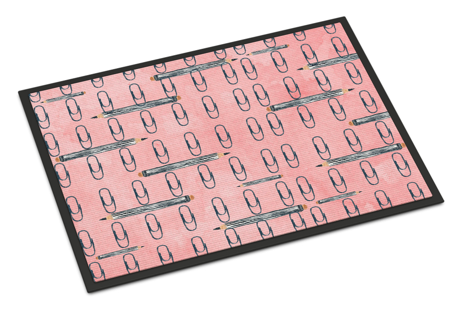 Watercolor Organized Paper Clips Pink Indoor or Outdoor Mat 18x27 BB7539MAT - the-store.com