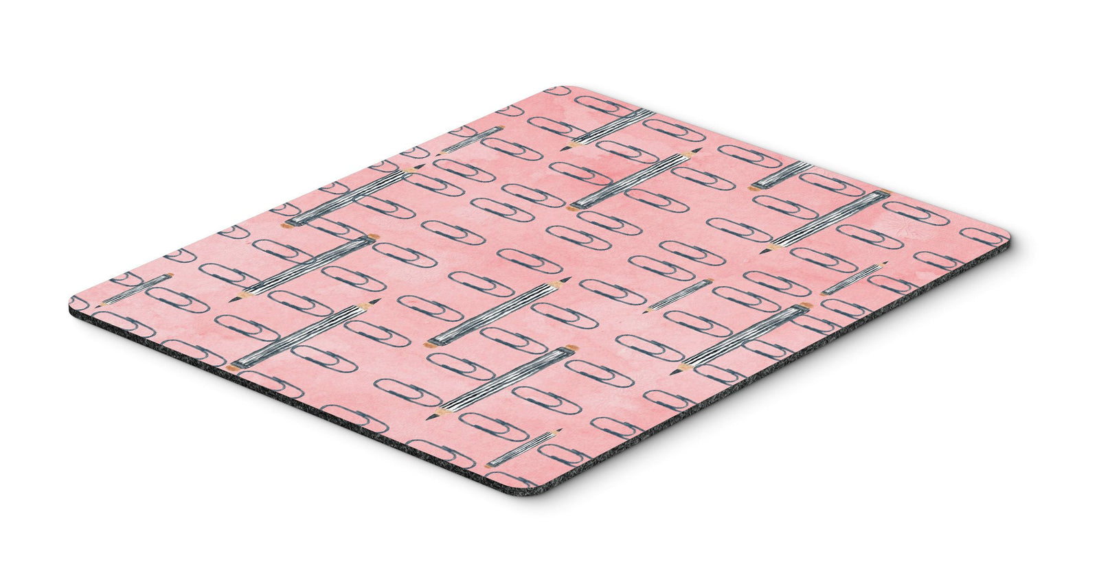 Watercolor Organized Paper Clips Pink Mouse Pad, Hot Pad or Trivet BB7539MP by Caroline's Treasures