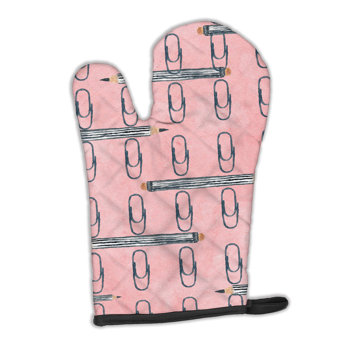 Watercolor Organized Paper Clips Pink Oven Mitt BB7539OVMT