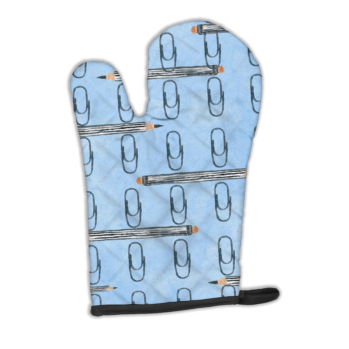 Watercolor Organized Paper Clips Blue Oven Mitt BB7540OVMT  the-store.com.