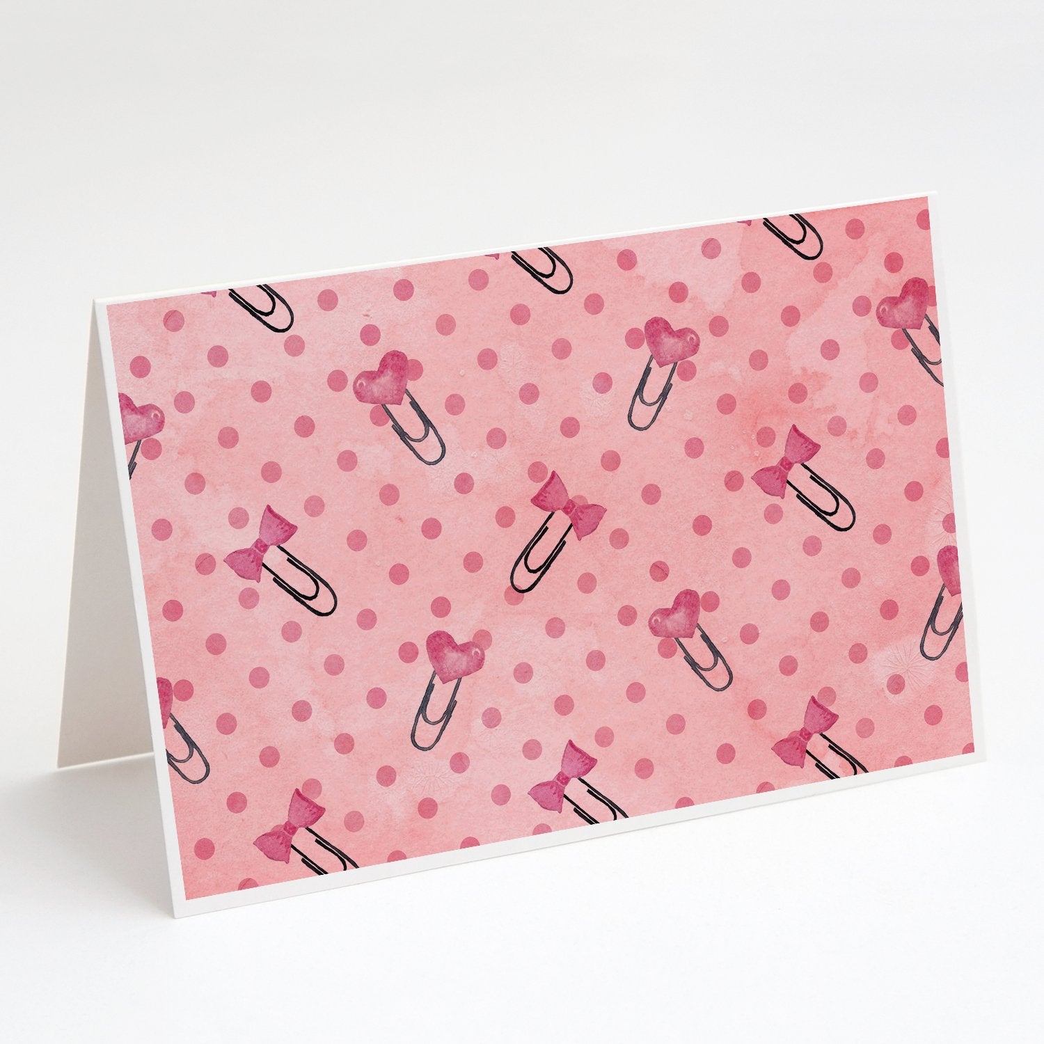 Buy this Watercolor Paper Clips and Polkadots Pink BB7543DS66 Greeting Cards and Envelopes Pack of 8