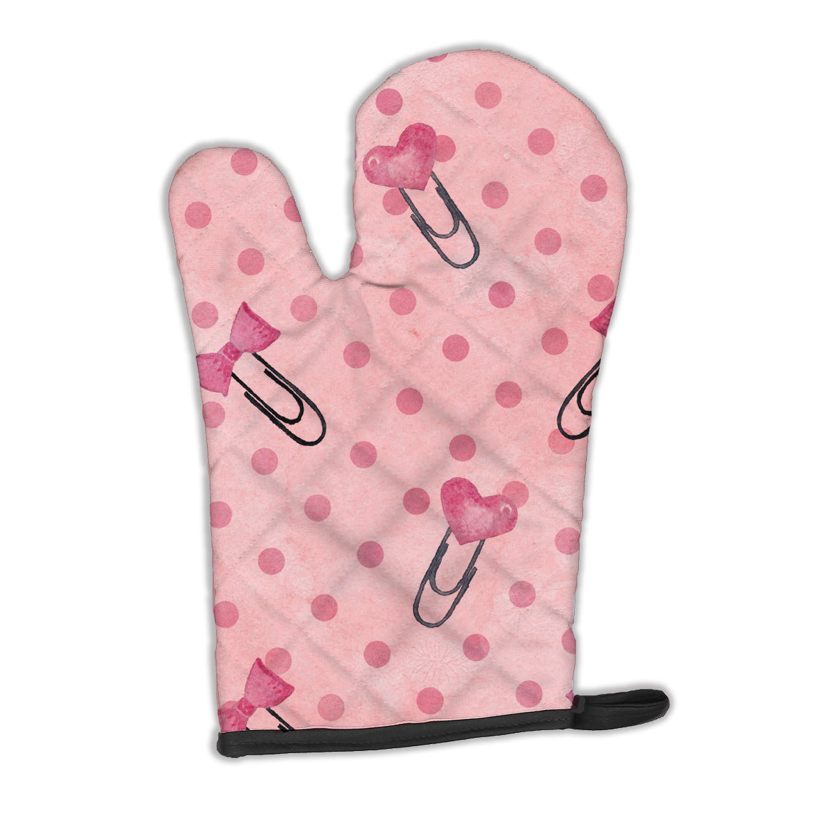 Watercolor Paper Clips and Polkadots Pink Oven Mitt BB7543OVMT
