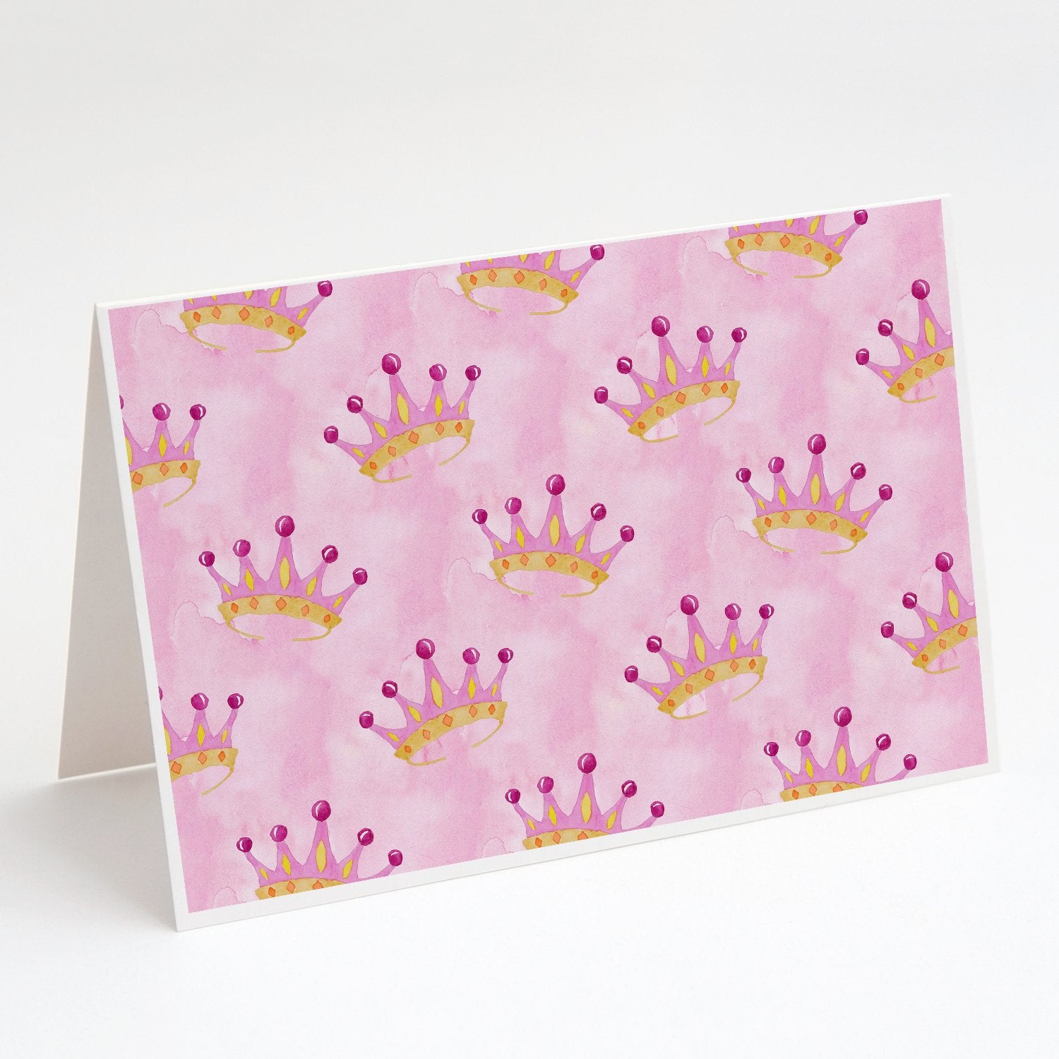 Buy this Watercolor Princess Crown on Pink Greeting Cards and Envelopes Pack of 8