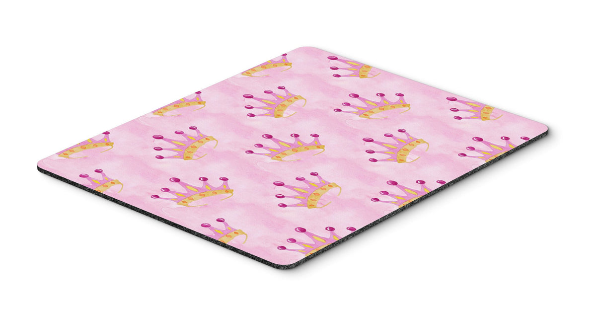 Watercolor Princess Crown on Pink Mouse Pad, Hot Pad or Trivet BB7546MP by Caroline&#39;s Treasures