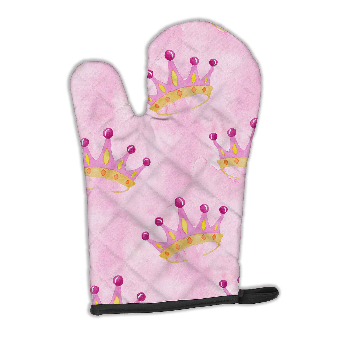 Watercolor Princess Crown on Pink Oven Mitt BB7546OVMT  the-store.com.