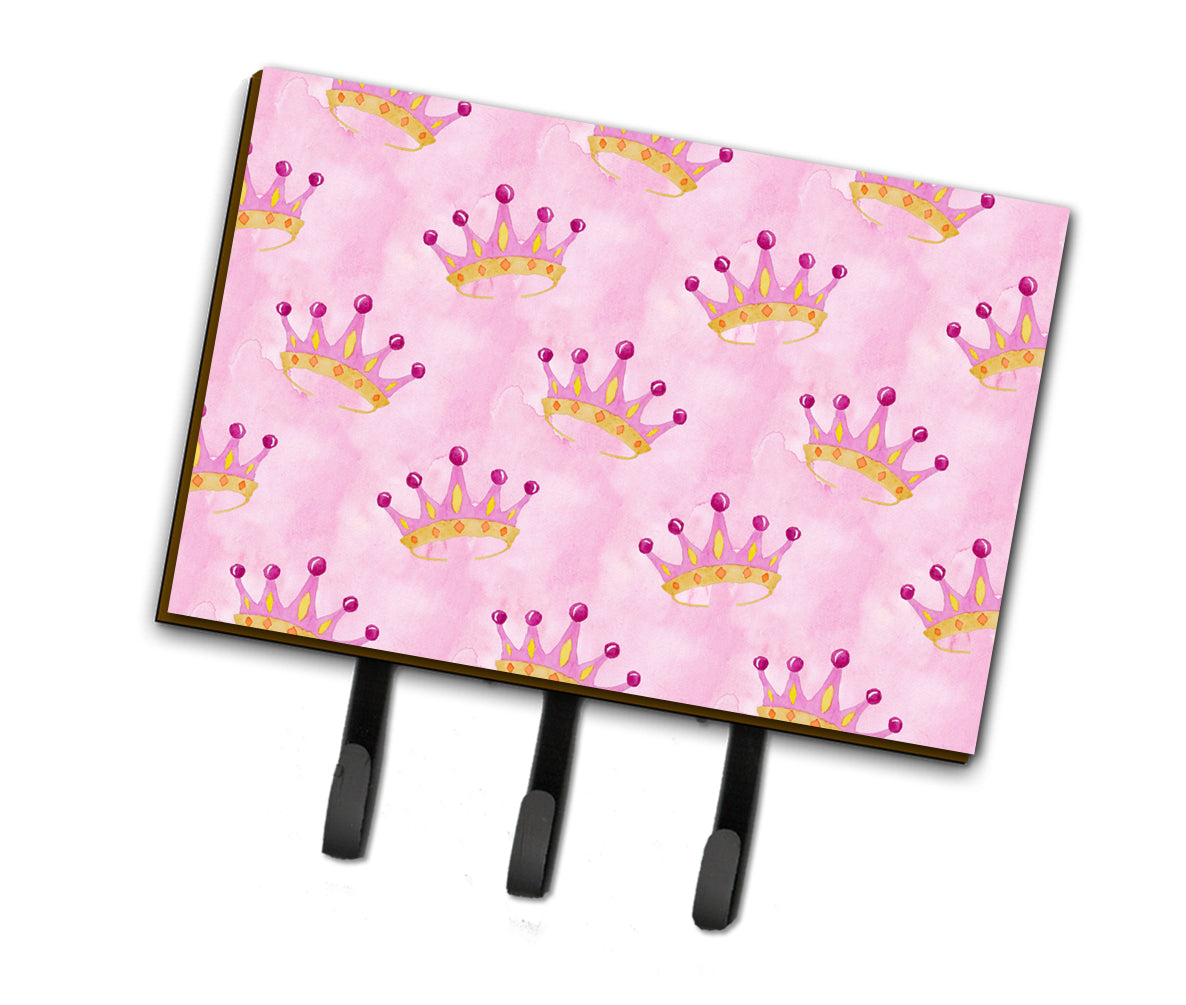 Watercolor Princess Crown on Pink Leash or Key Holder BB7546TH68  the-store.com.