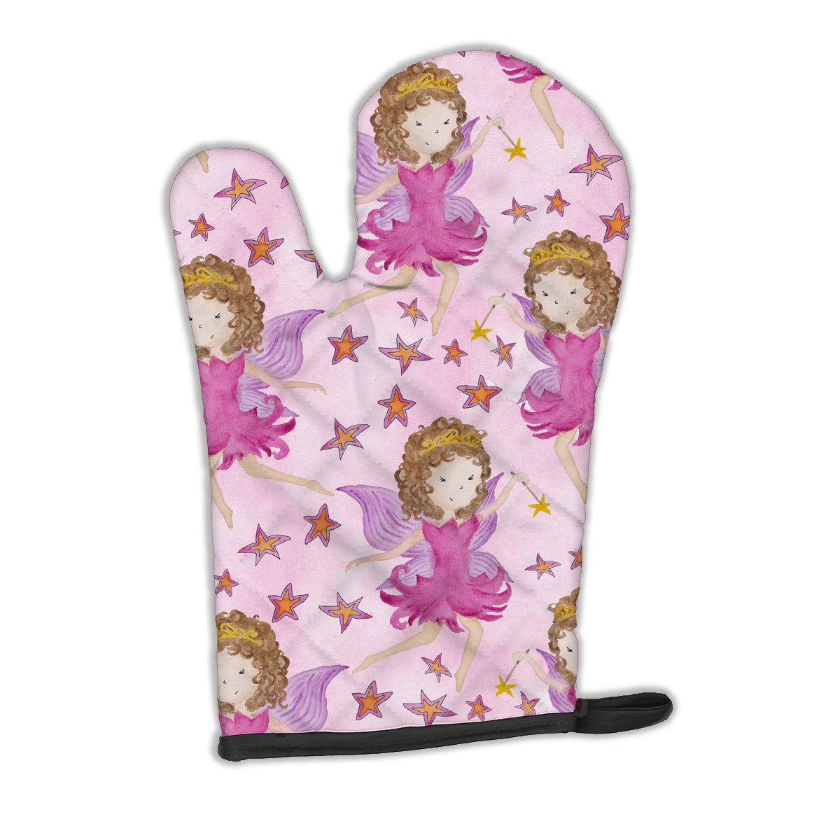 Watercolor Fairy Princess on Pink Oven Mitt BB7547OVMT  the-store.com.