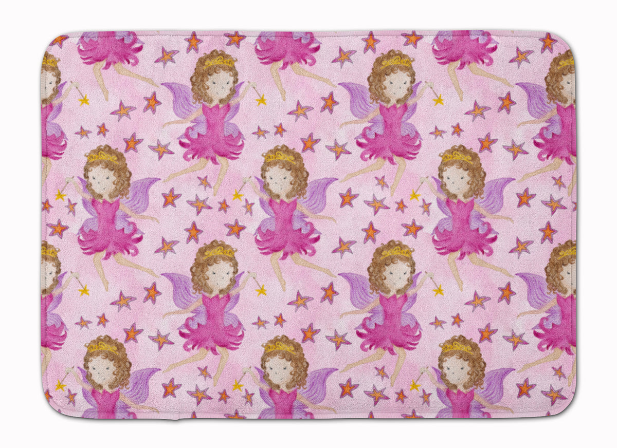 Watercolor Fairy Princess on Pink Machine Washable Memory Foam Mat BB7547RUG - the-store.com