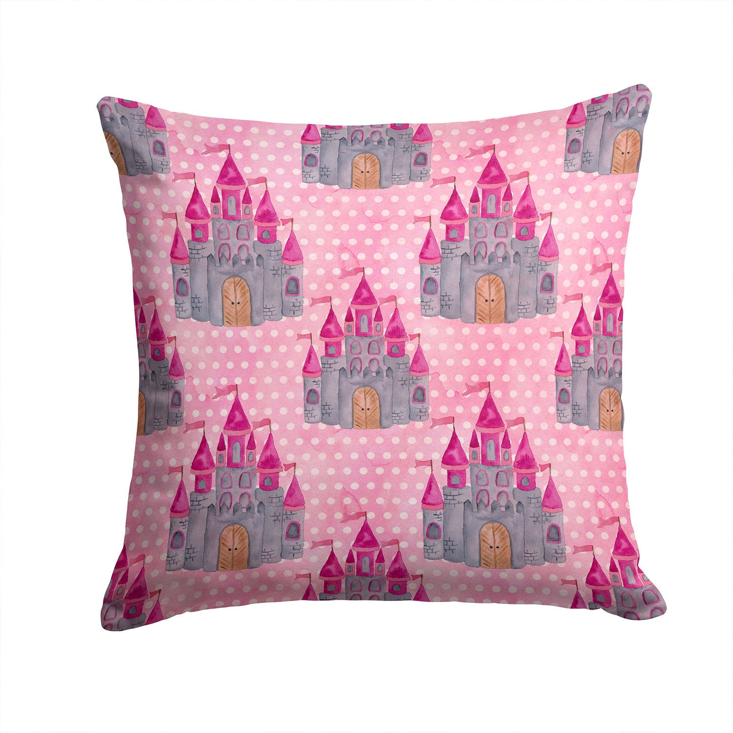 Watercolor Princess Castle Fabric Decorative Pillow BB7549PW1414 - the-store.com