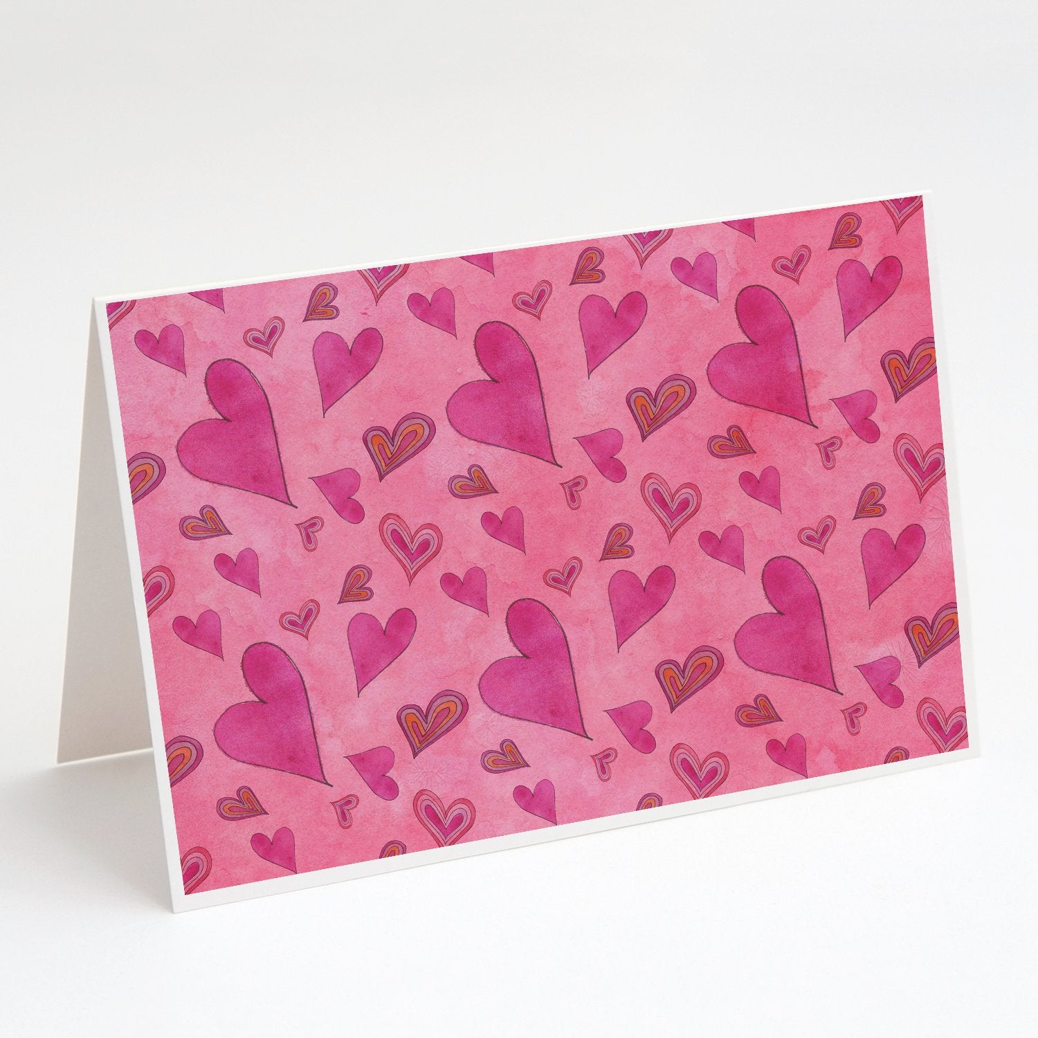 Buy this Watercolor Love and Hearts Greeting Cards and Envelopes Pack of 8