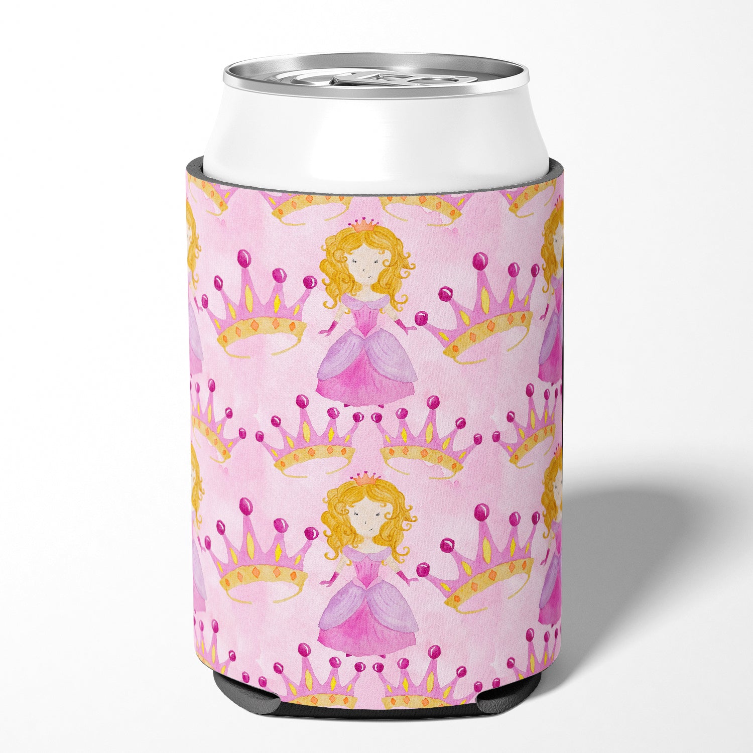 Watercolor Princess and Crown Can or Bottle Hugger BB7551CC  the-store.com.
