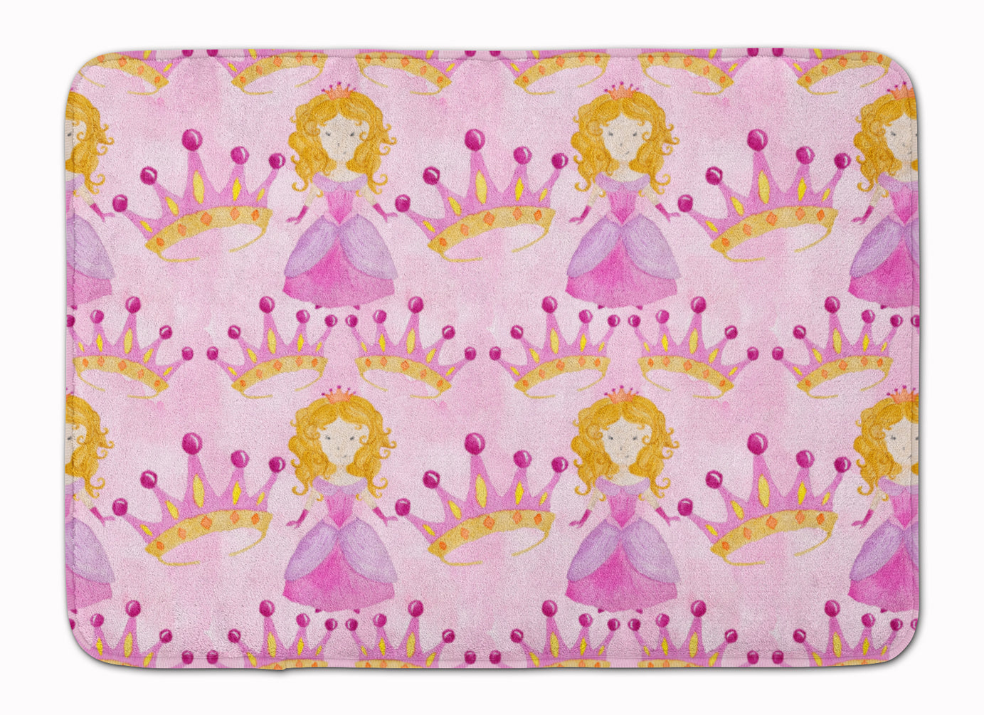 Watercolor Princess and Crown Machine Washable Memory Foam Mat BB7551RUG - the-store.com