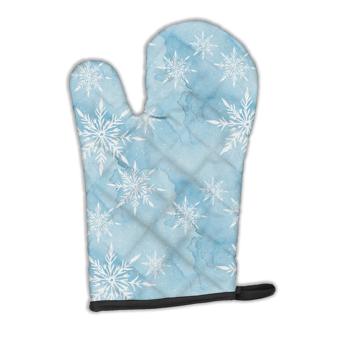 Watercolor Snowflake on Light Blue Oven Mitt BB7552OVMT  the-store.com.