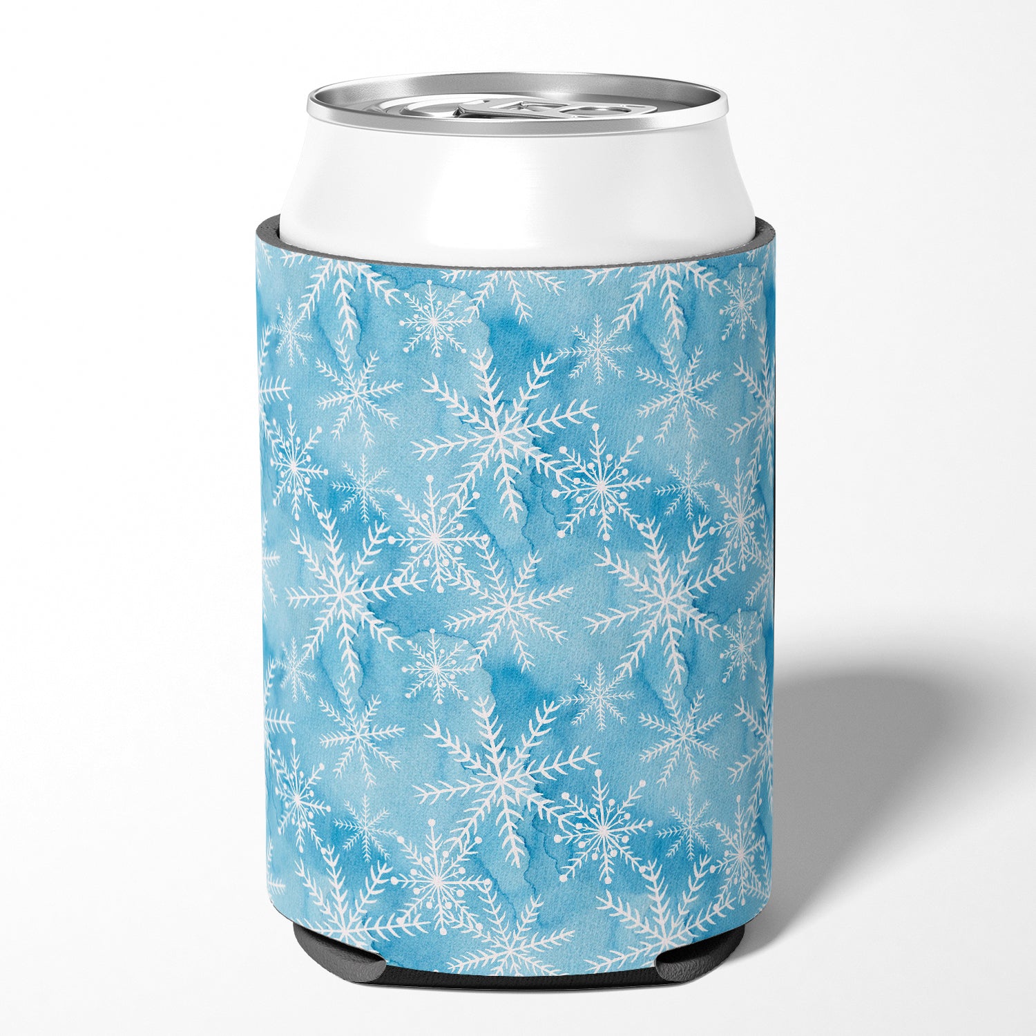 Watercolor Snowflake on Blue Can or Bottle Hugger BB7553CC  the-store.com.