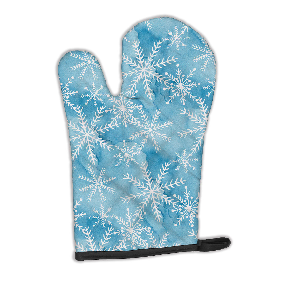 Watercolor Snowflake on Blue Oven Mitt BB7553OVMT  the-store.com.