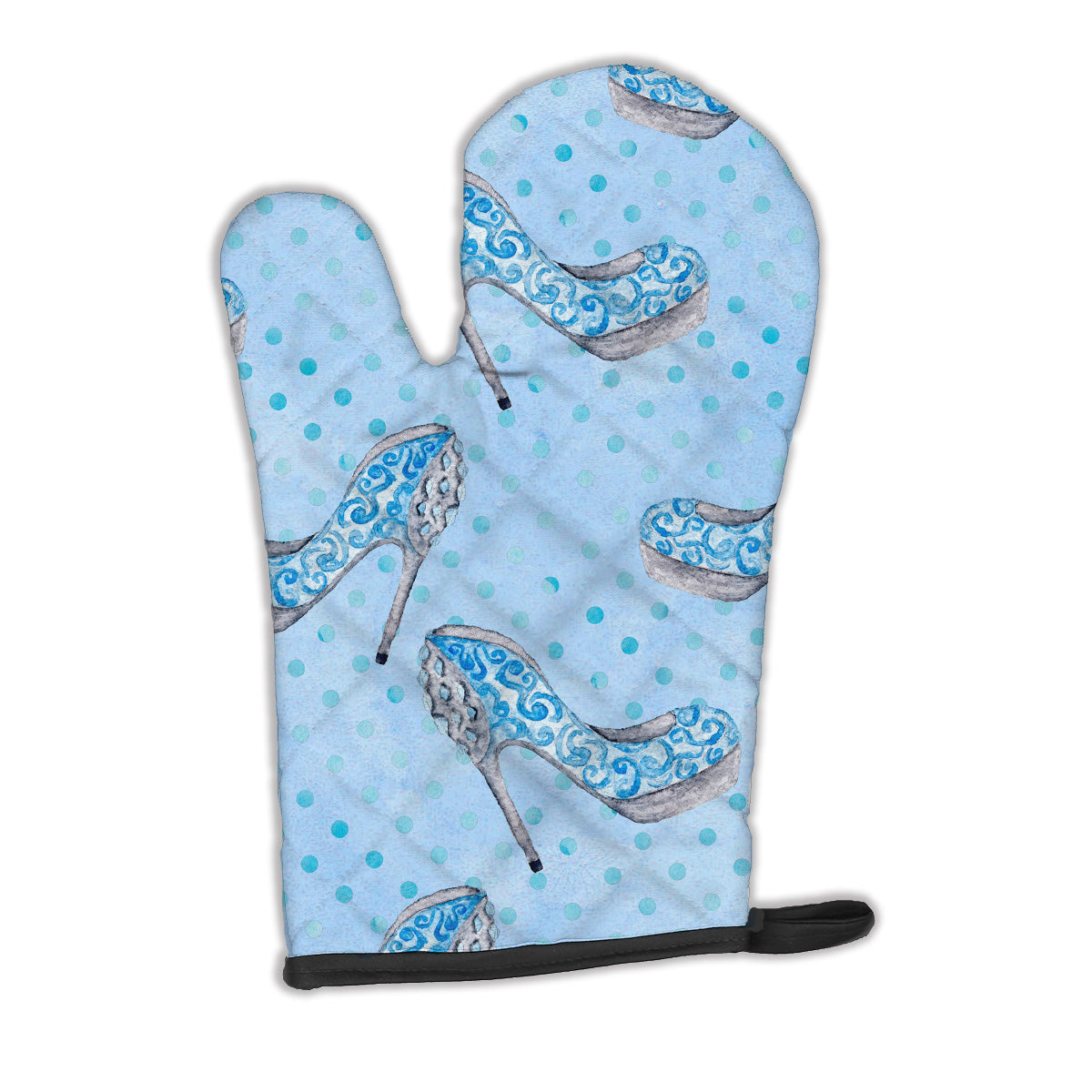 Watercolor Cinderella Shoe in Blue Oven Mitt BB7554OVMT  the-store.com.