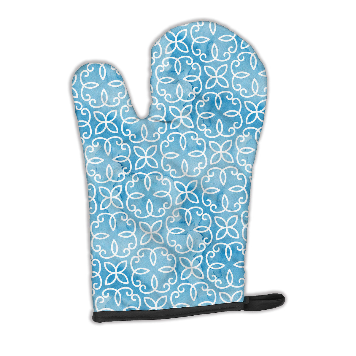 Watercolor Geometric Cirlce on Blue Oven Mitt BB7555OVMT  the-store.com.
