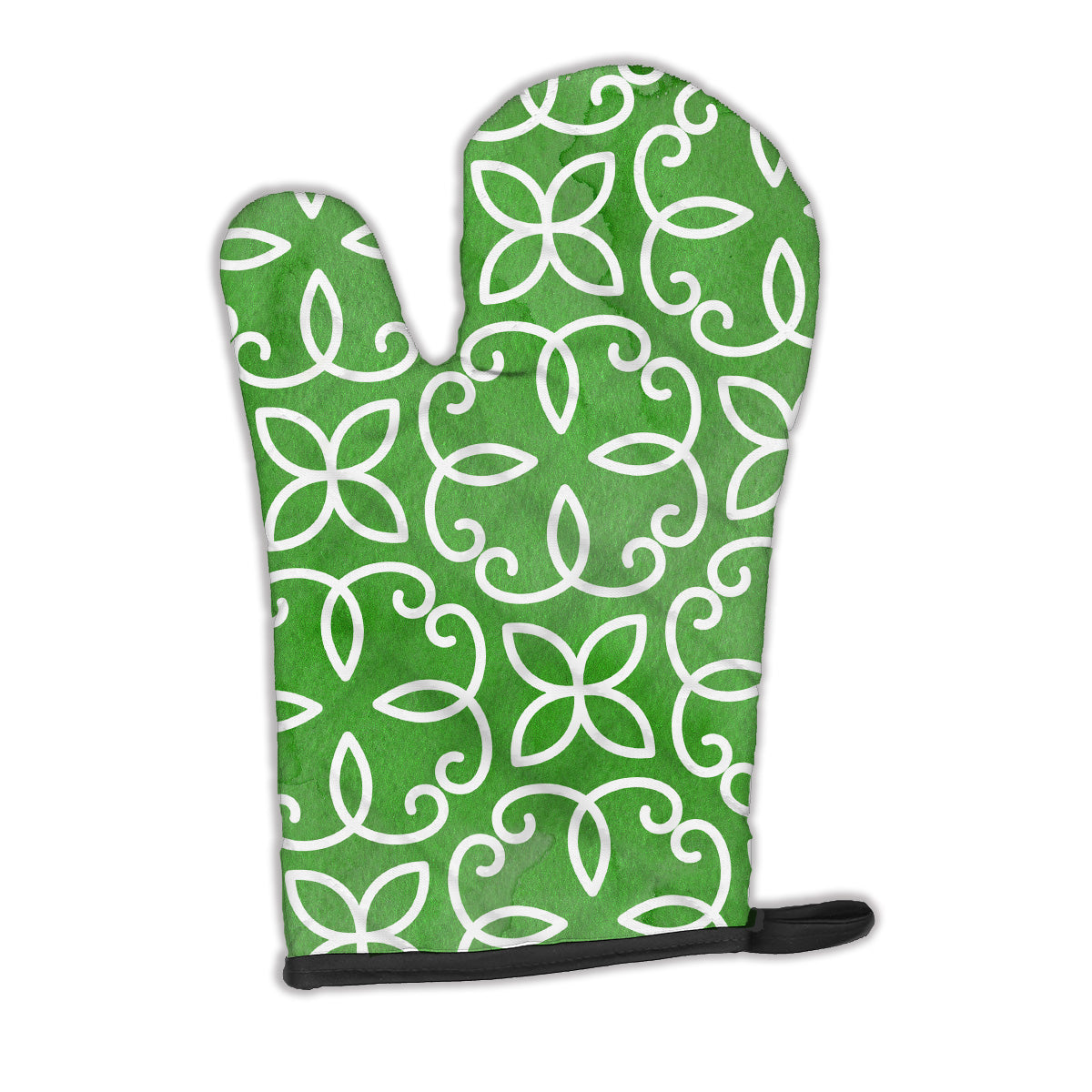 Watercolor Geometric Cirlce on Green Oven Mitt BB7556OVMT  the-store.com.