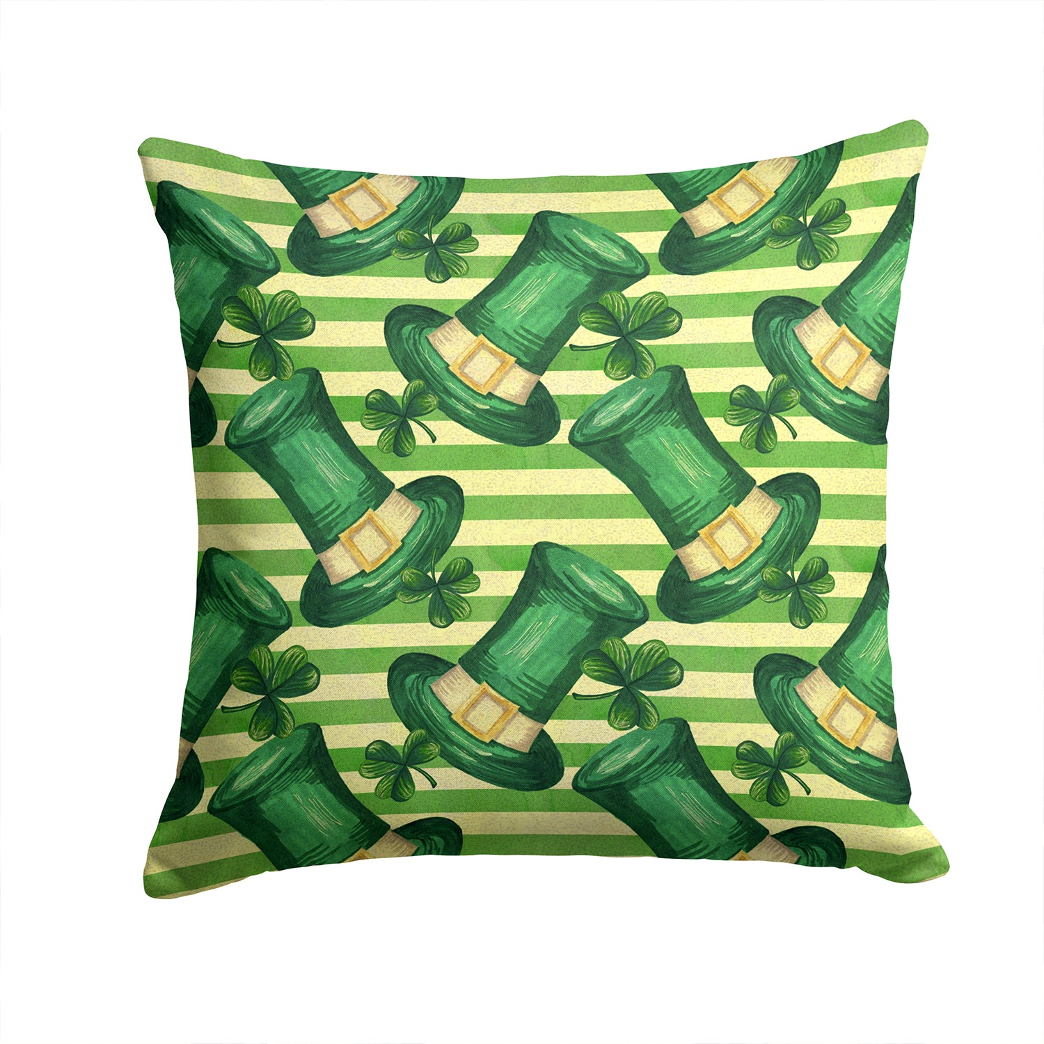Watercolor St Patrick's Day Leprechan Hat Fabric Decorative Pillow BB7558PW1414 - the-store.com
