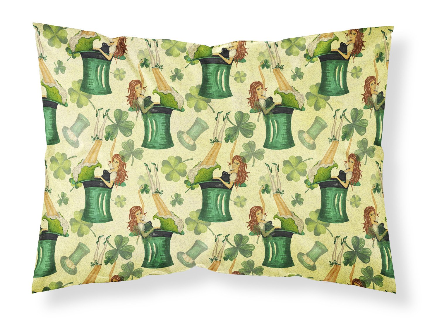 Watercolor St Patrick's Day Party Fabric Standard Pillowcase BB7559PILLOWCASE by Caroline's Treasures