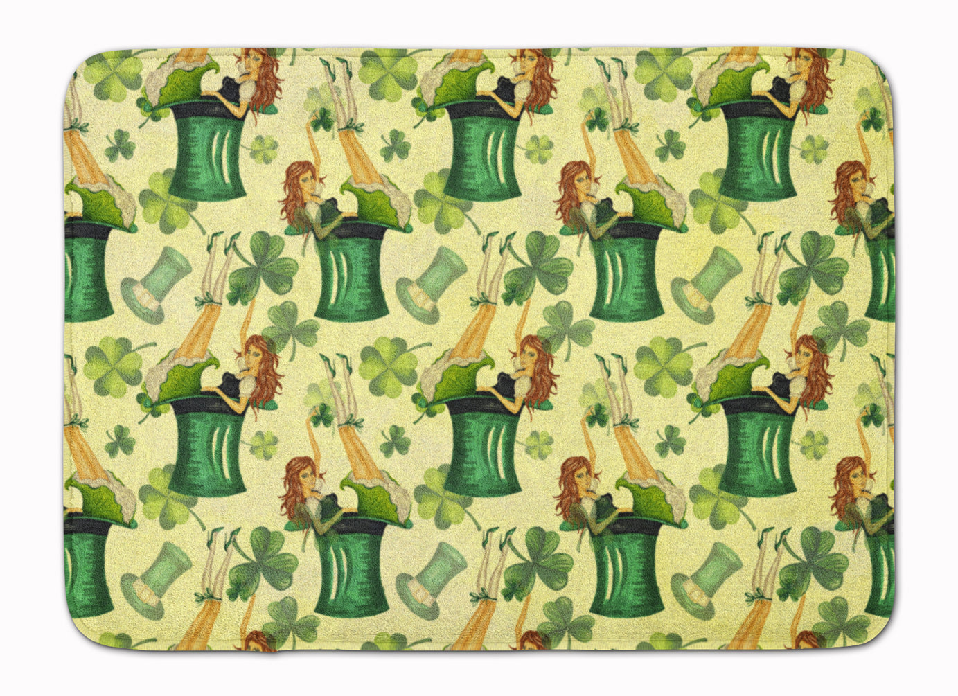 Watercolor St Patrick's Day Party Machine Washable Memory Foam Mat BB7559RUG - the-store.com
