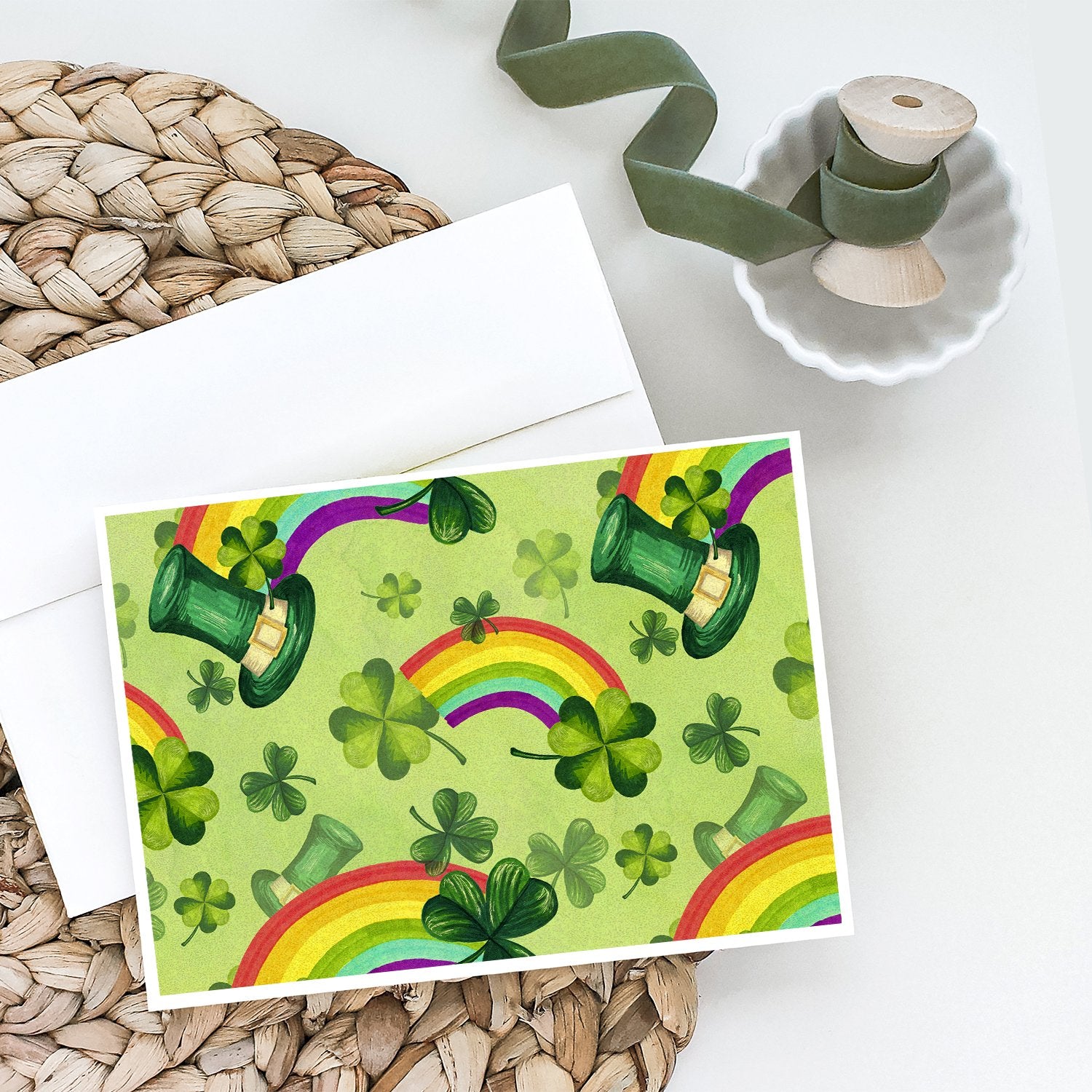 Buy this Watercolor St Patrick's Day Lucky Leprechan Greeting Cards and Envelopes Pack of 8