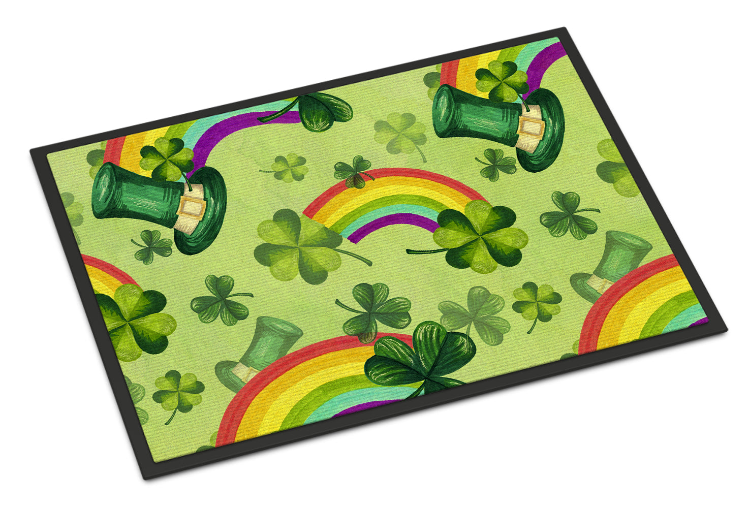 Watercolor St Patrick's Day Lucky Leprechan Indoor or Outdoor Mat 18x27 BB7560MAT - the-store.com