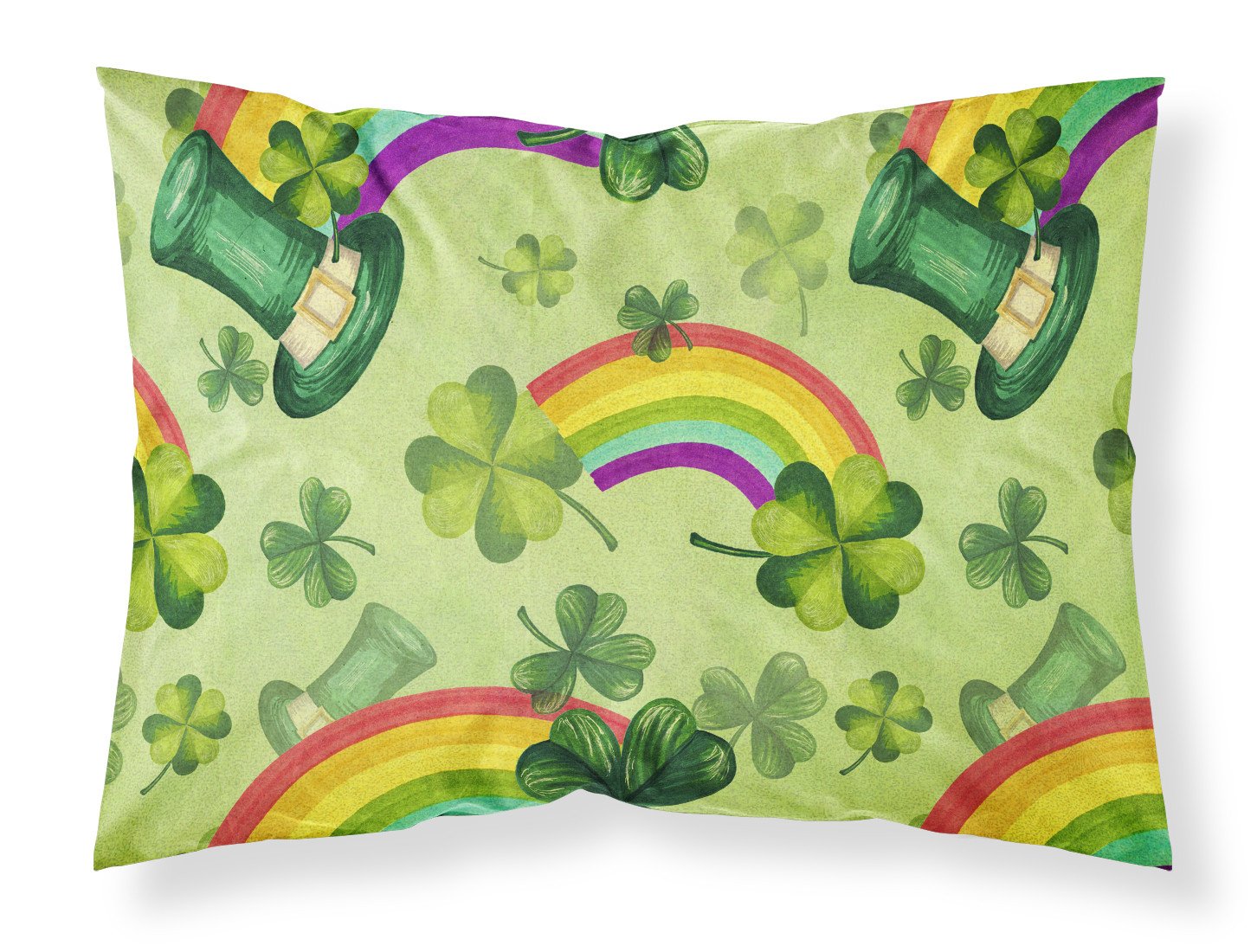 Watercolor St Patrick's Day Lucky Leprechan Fabric Standard Pillowcase BB7560PILLOWCASE by Caroline's Treasures