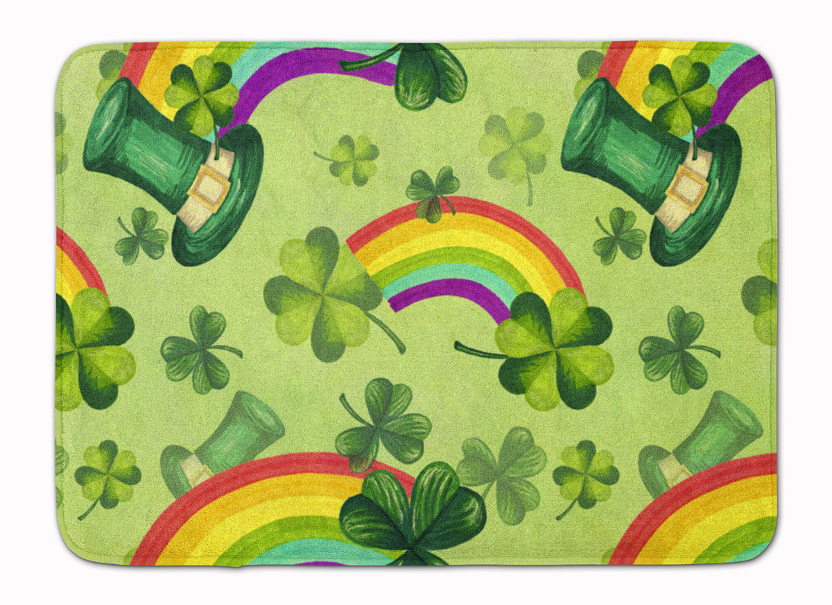 Watercolor St Patrick&#39;s Day Lucky Leprechan Machine Washable Memory Foam Mat BB7560RUG - the-store.com