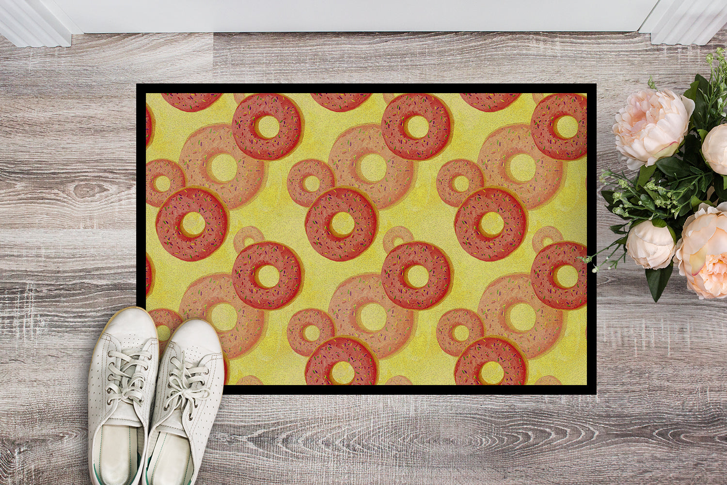 Watercolor Just Donuts Indoor or Outdoor Mat 18x27 BB7561MAT - the-store.com