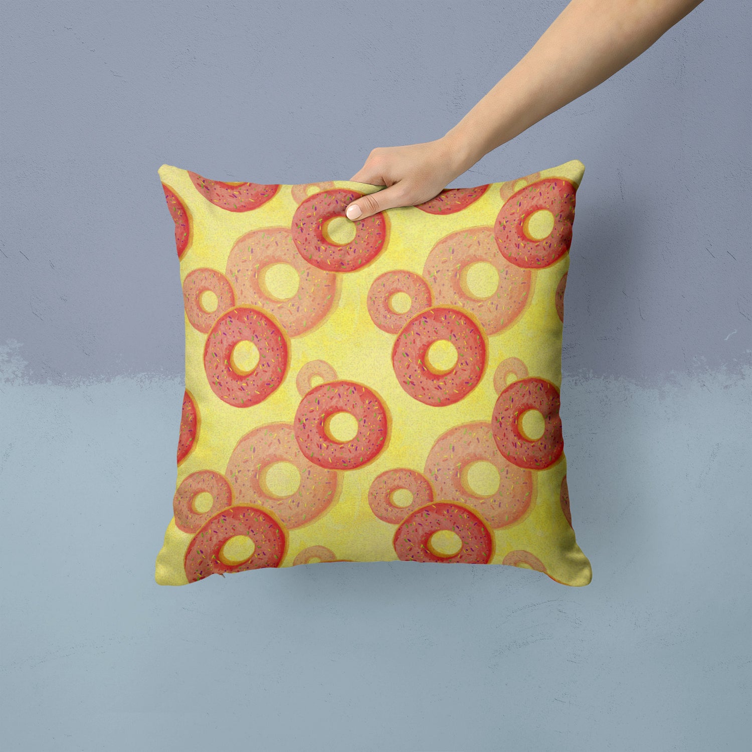 Watercolor Just Donuts Fabric Decorative Pillow BB7561PW1414 - the-store.com