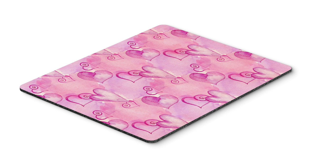 Watercolor Hot Pink Hearts Mouse Pad, Hot Pad or Trivet BB7564MP by Caroline&#39;s Treasures