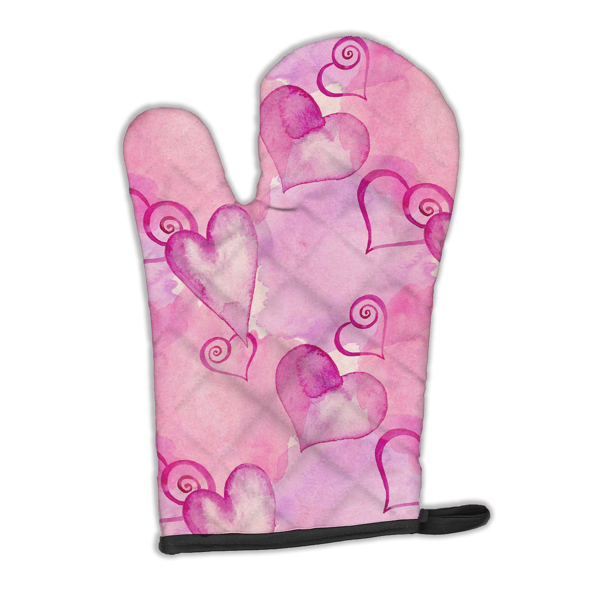 Watercolor Hot Pink Hearts Oven Mitt BB7564OVMT  the-store.com.