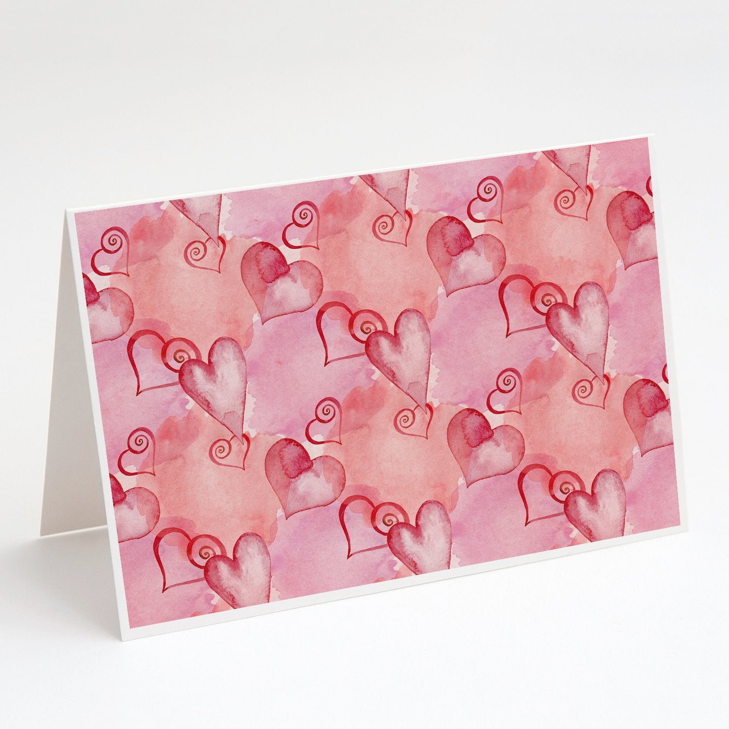 Buy this Watercolor Red Hearts Greeting Cards and Envelopes Pack of 8