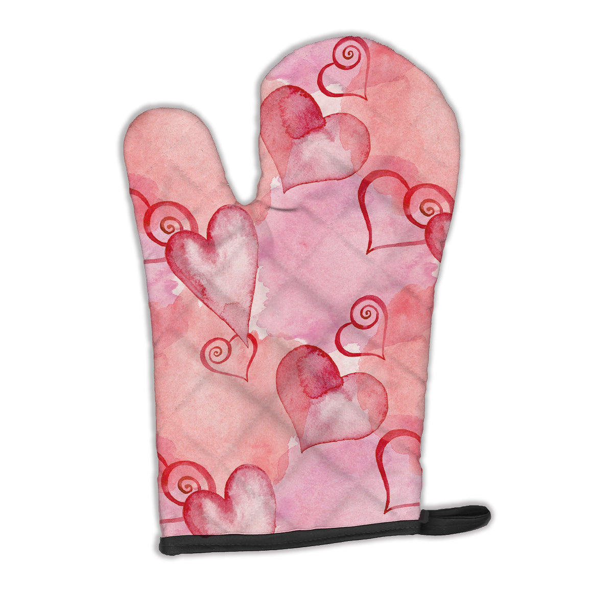 Watercolor Red Hearts Oven Mitt BB7565OVMT