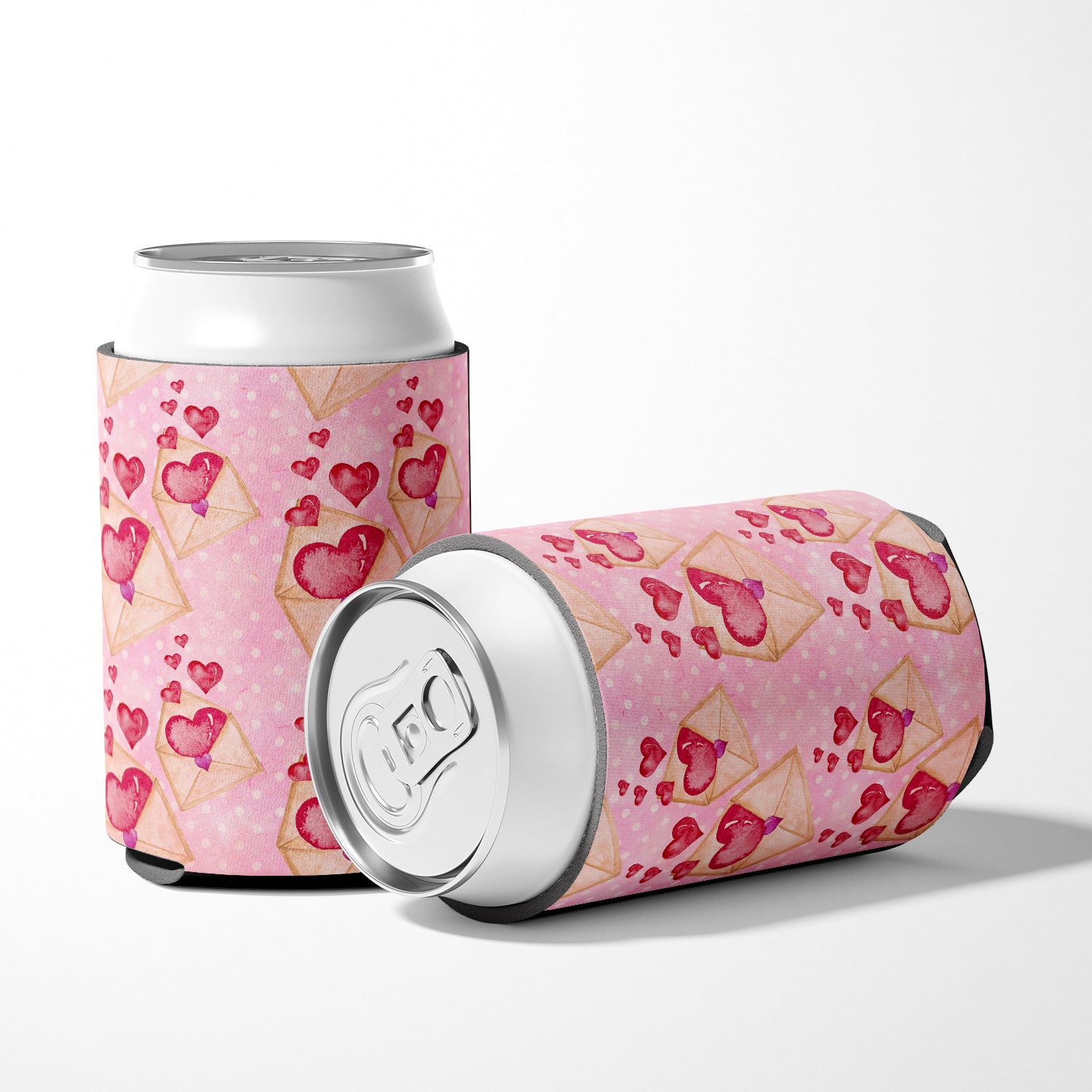 Watercolor Pink Love Letter Can or Bottle Hugger BB7568CC  the-store.com.