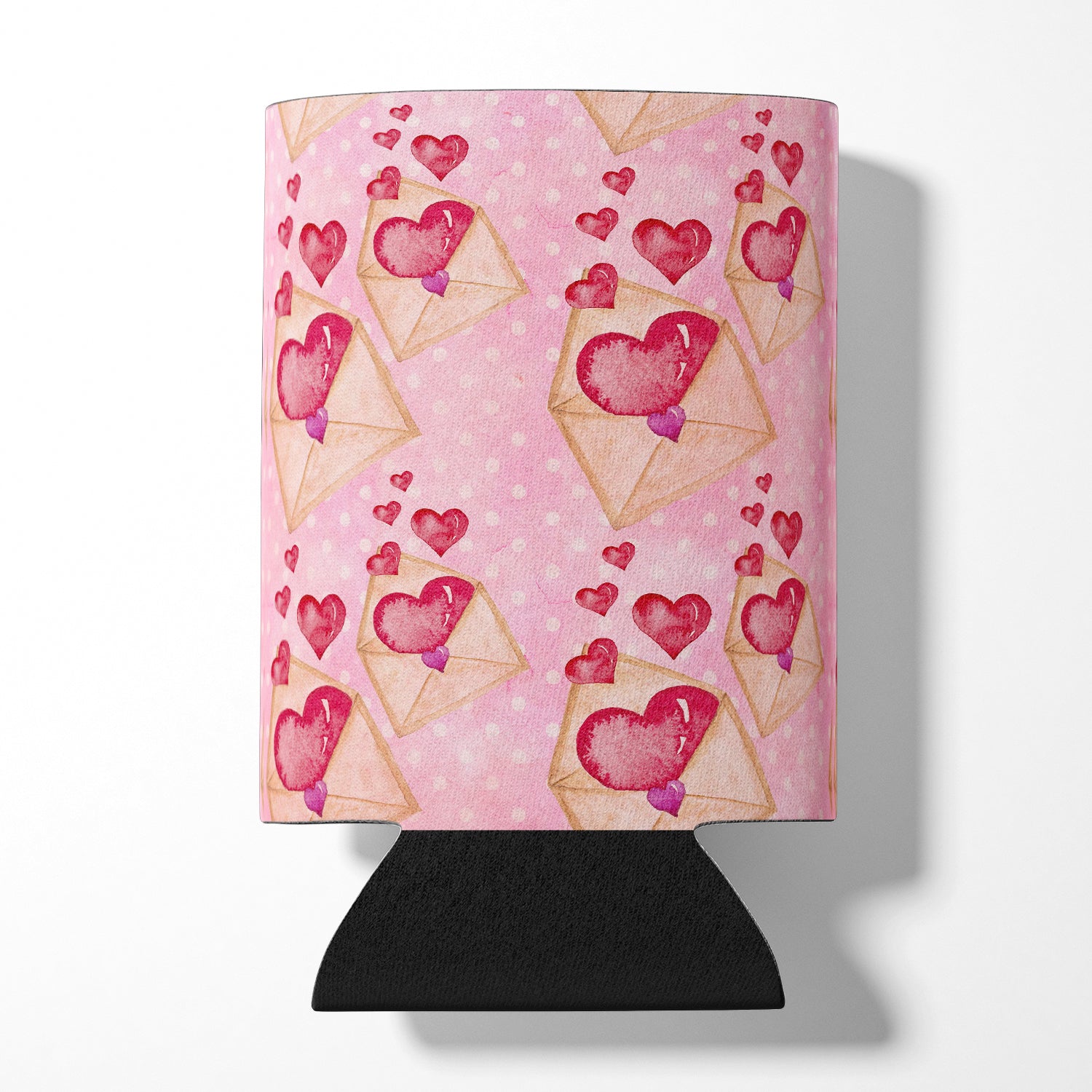 Caroline's Treasures Watercolor Pink Love Letter Can or Bottle Hugger BB7568CC