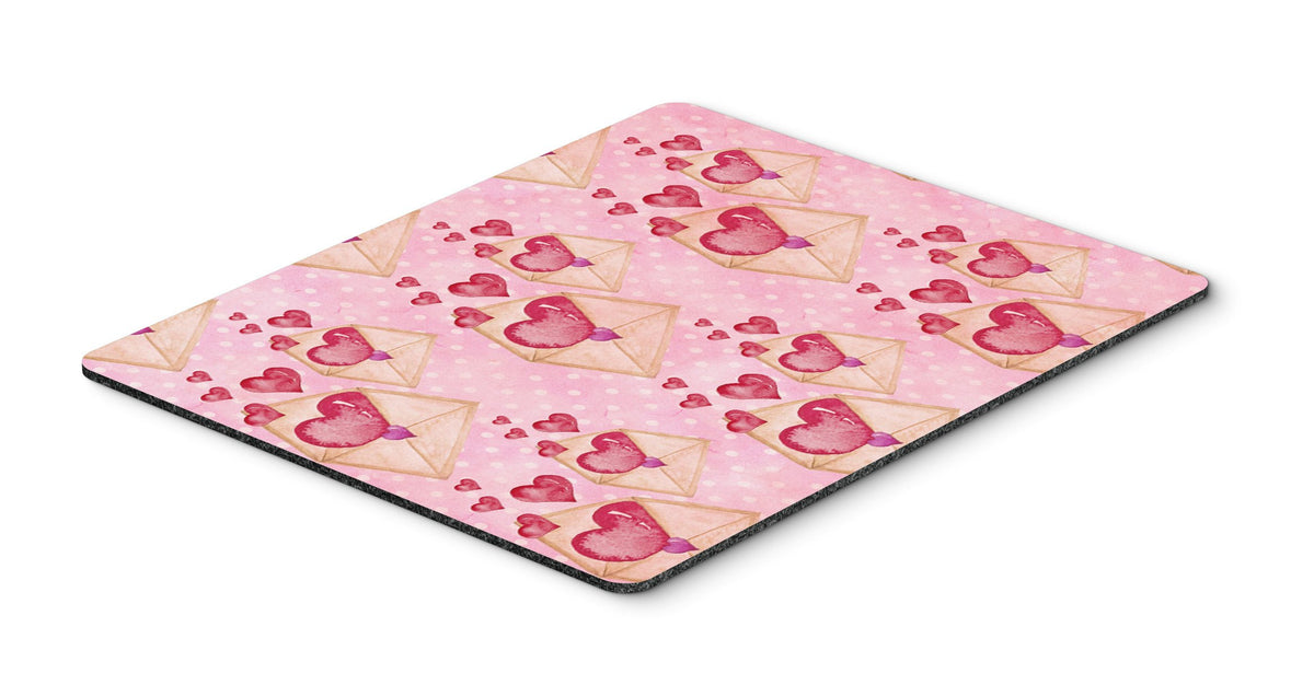 Watercolor Pink Love Letter Mouse Pad, Hot Pad or Trivet BB7568MP by Caroline&#39;s Treasures